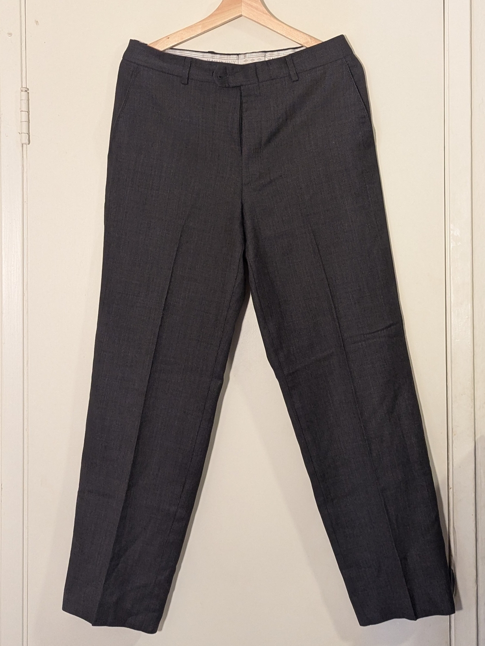 Men's Dress Pants in Dark Gray - Classic Tailored Fit, 32